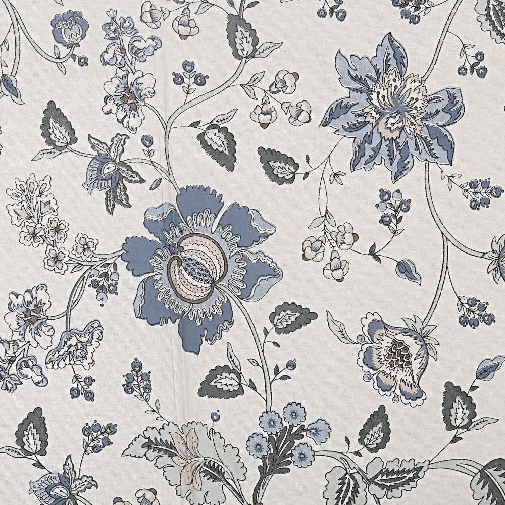 Jaipur Fabric Blue Gleeful Flowers Super Soft Cotton Single Bedsheet