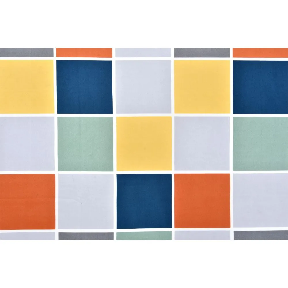 Jaipur Fabric Bold Blocks Designed Multicolored Super-soft Double Bedsheet