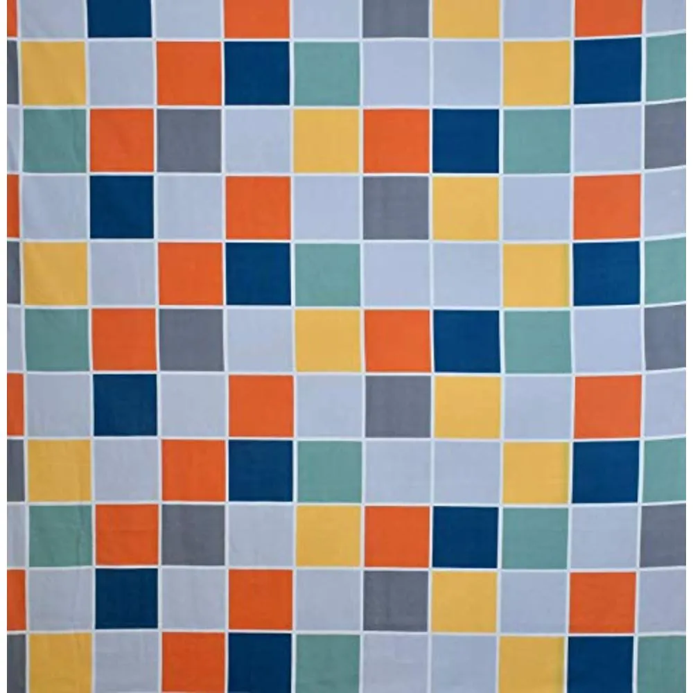 Jaipur Fabric Bold Blocks Designed Multicolored Super-soft Double Bedsheet