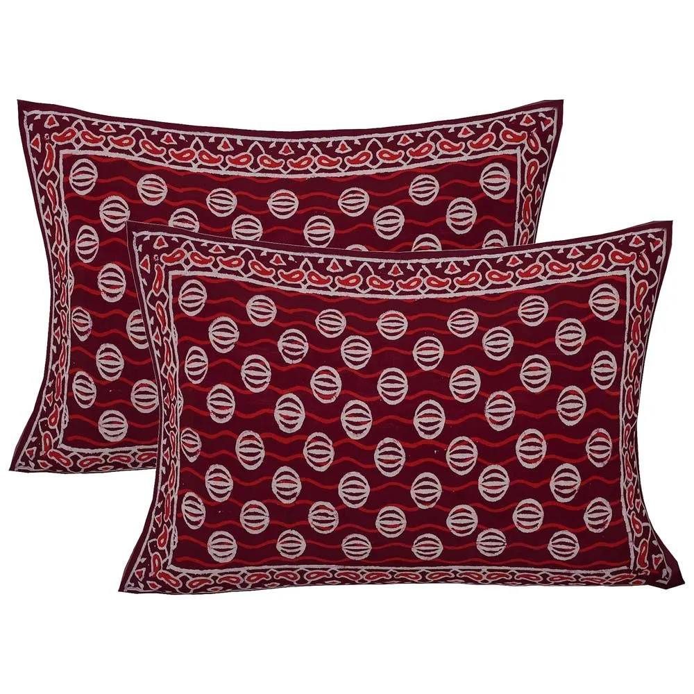 Jaipur Fabric Bubbly Balls Hand Block Print Cotton Double Bedsheet