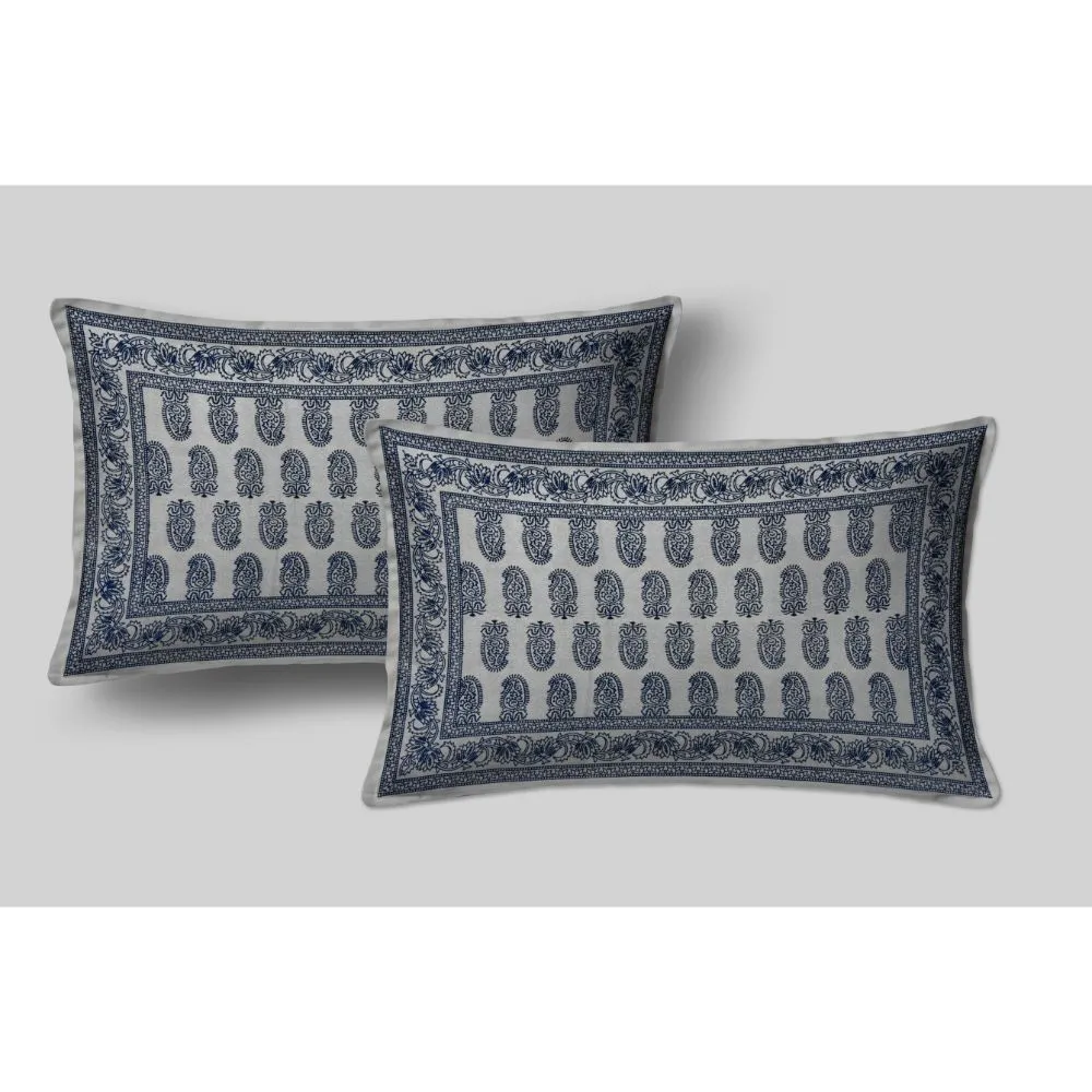 Jaipur Fabric Charming Paisley Cotton Double Bedsheet Black