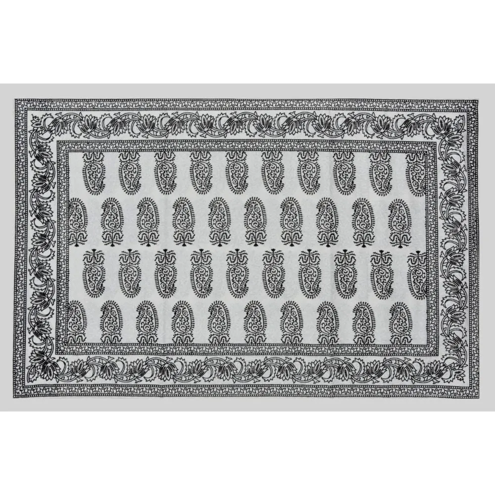 Jaipur Fabric Charming Paisley Cotton Double Bedsheet Black