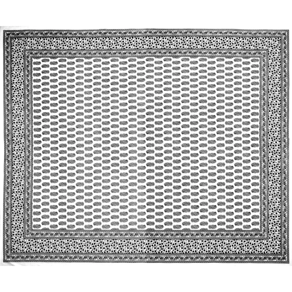 Jaipur Fabric Charming Paisley Cotton Double Bedsheet Black