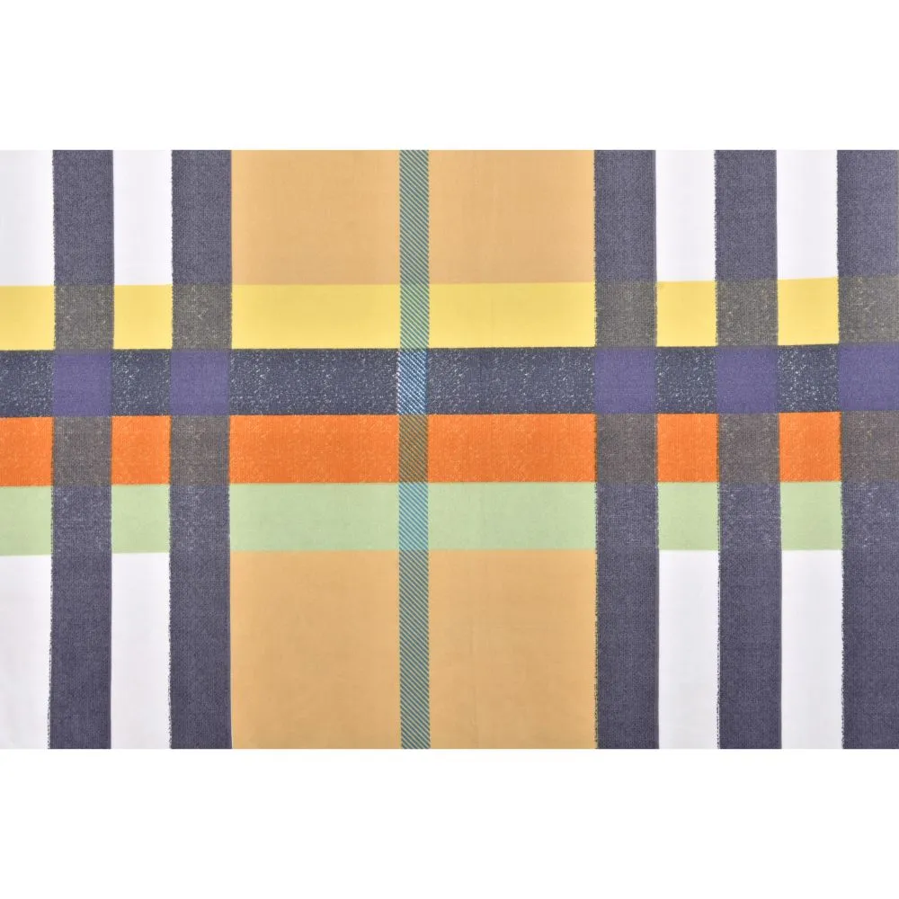 Jaipur Fabric Check Pattern Yellow Super Soft Double Bedsheet
