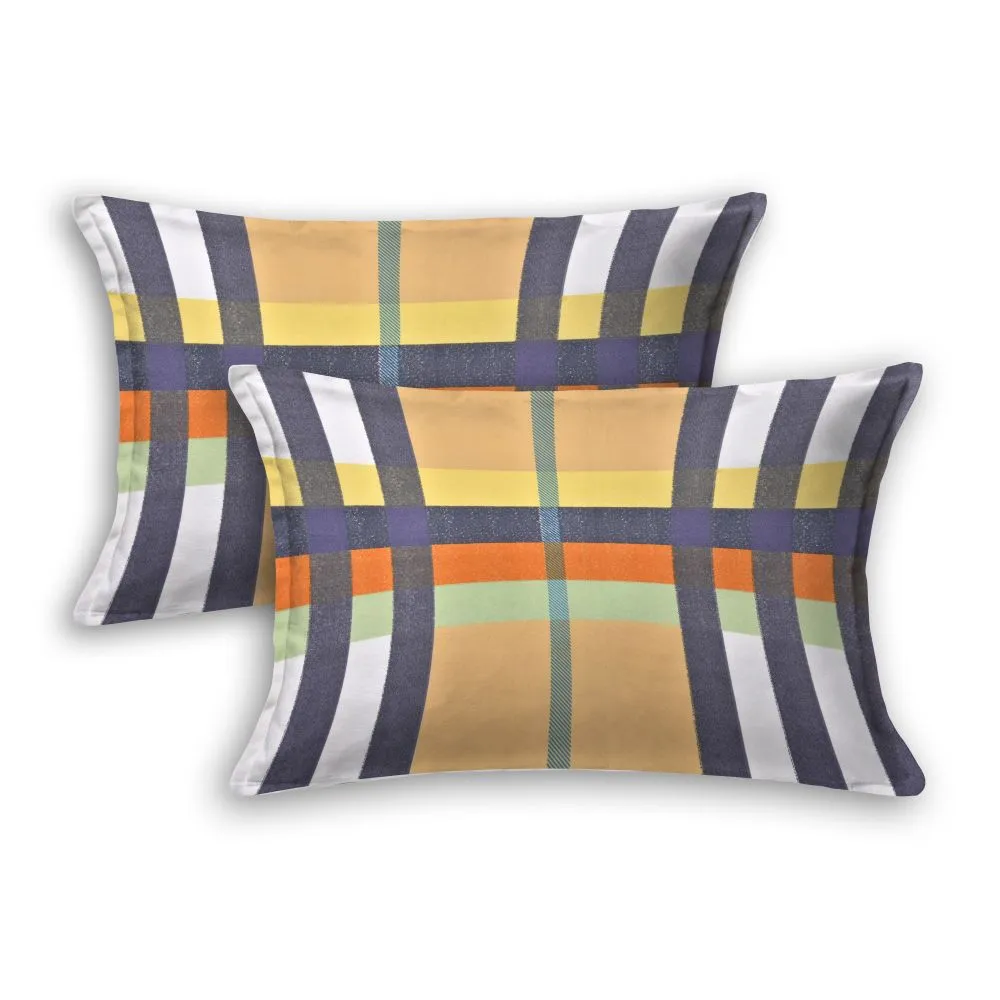 Jaipur Fabric Check Pattern Yellow Super Soft Double Bedsheet