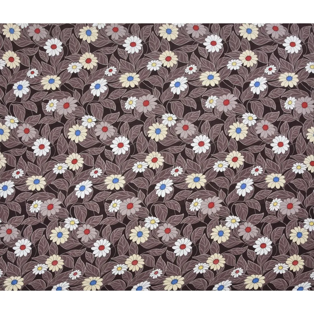 Jaipur Fabric Chocolate Brown Dense Floral Super Soft Double Bedsheet