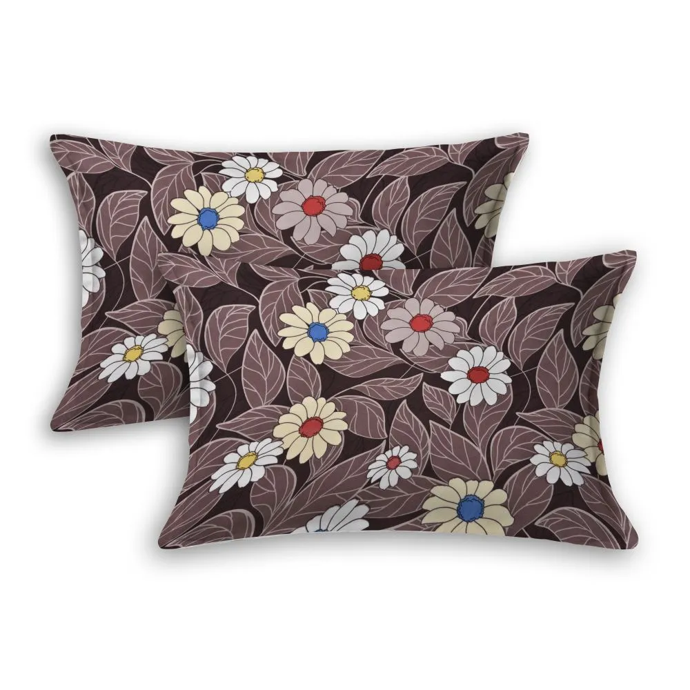 Jaipur Fabric Chocolate Brown Dense Floral Super Soft Double Bedsheet