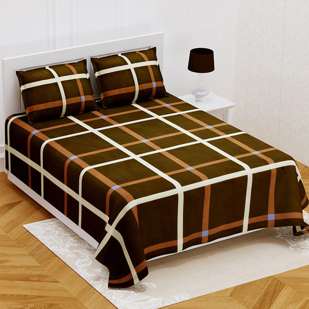Jaipur Fabric Classic Checkered Super Soft Polymix Double Sheet