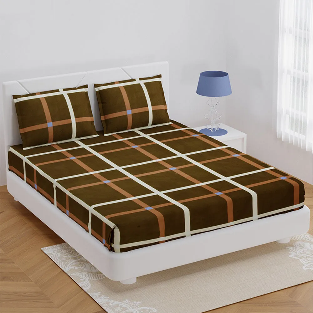 Jaipur Fabric Classic Checkered Super Soft Polymix Double Sheet