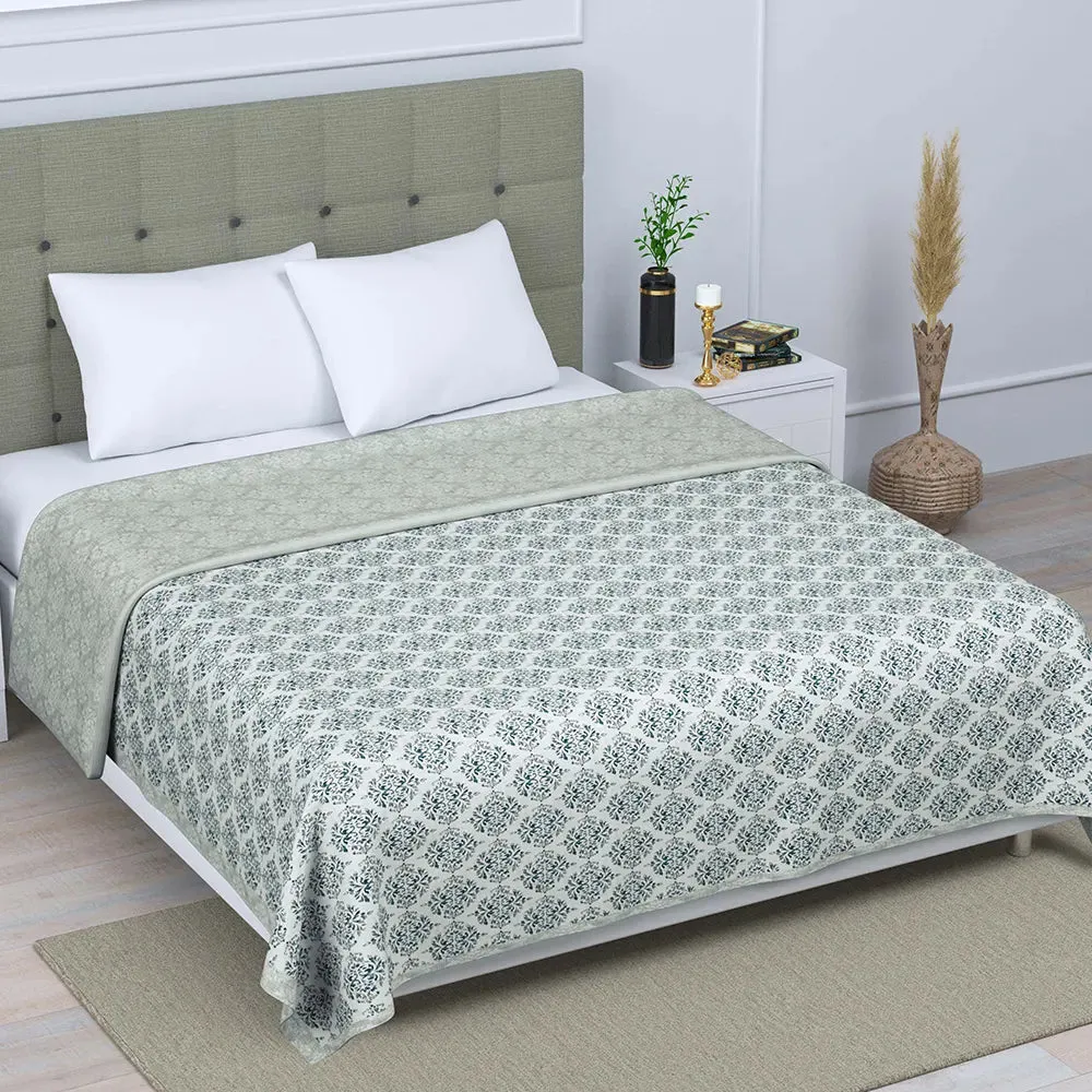 Jaipur Fabric Classic Ethnic Patterned Reversible Double Bed Summer Blanket Pink