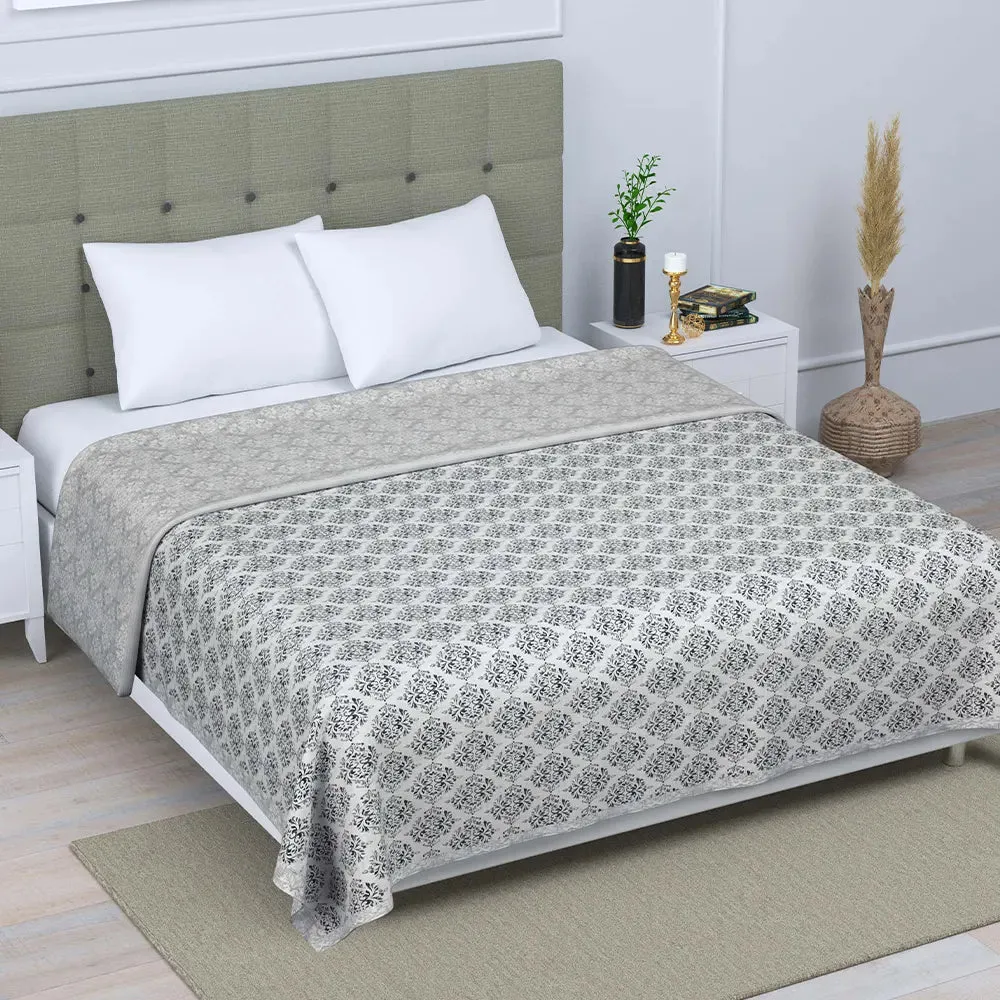 Jaipur Fabric Classic Ethnic Patterned Reversible Double Bed Summer Blanket Pink