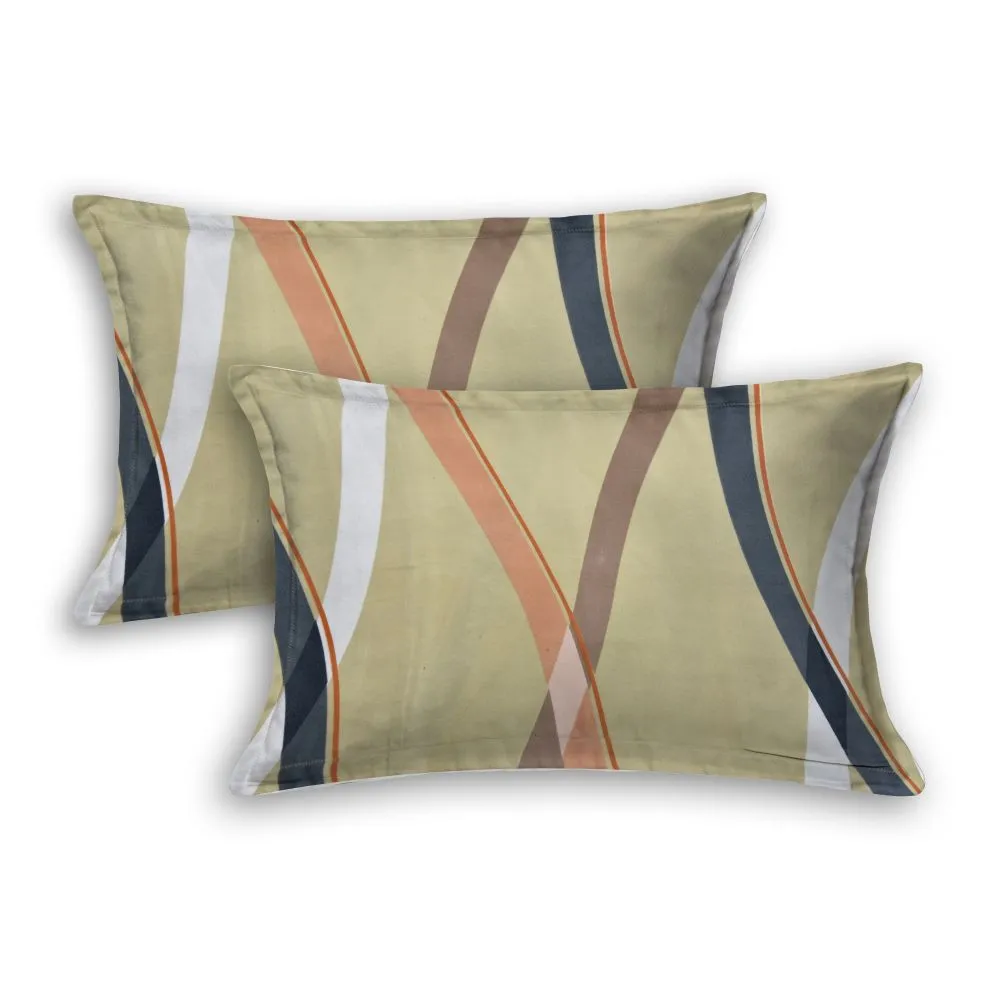 Jaipur Fabric Classy Crossing Lines Super Soft Polymix Double Bedsheet Grey