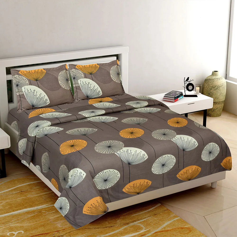 Jaipur Fabric Dandelion Designer Gray Super Soft Double Bedsheet