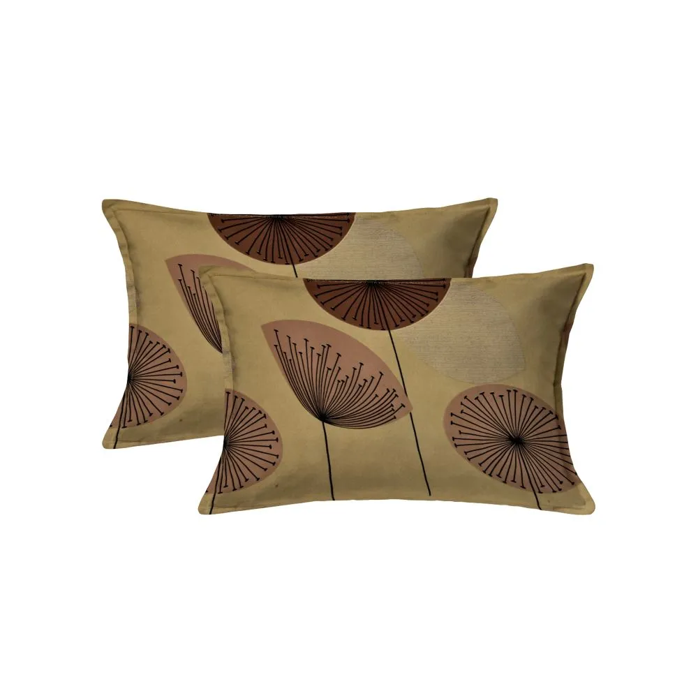 Jaipur Fabric Dandelion Patterned Brown Super Soft Double Bedsheet