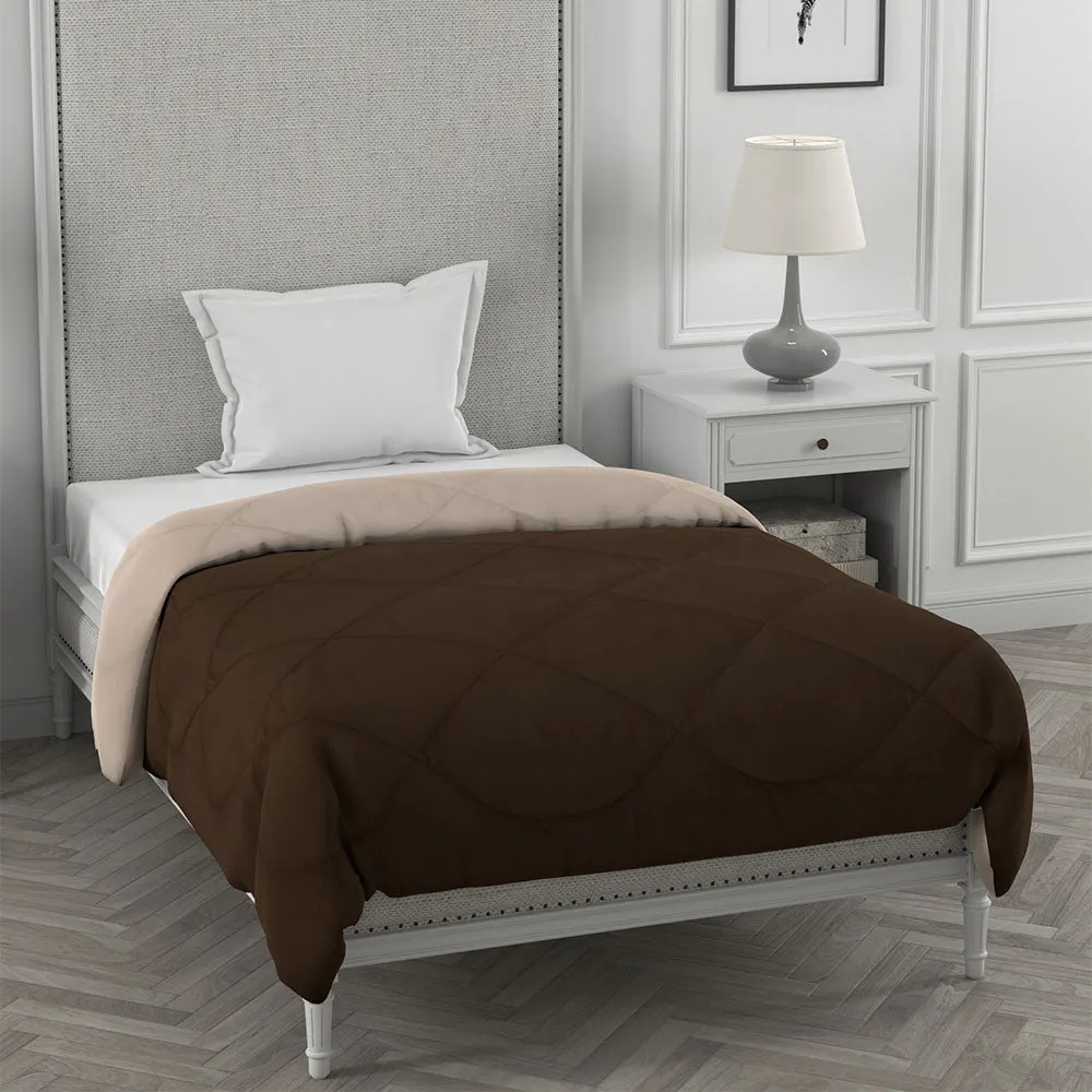 Jaipur Fabric Dark & Brown-Off White Single Bed Comforter