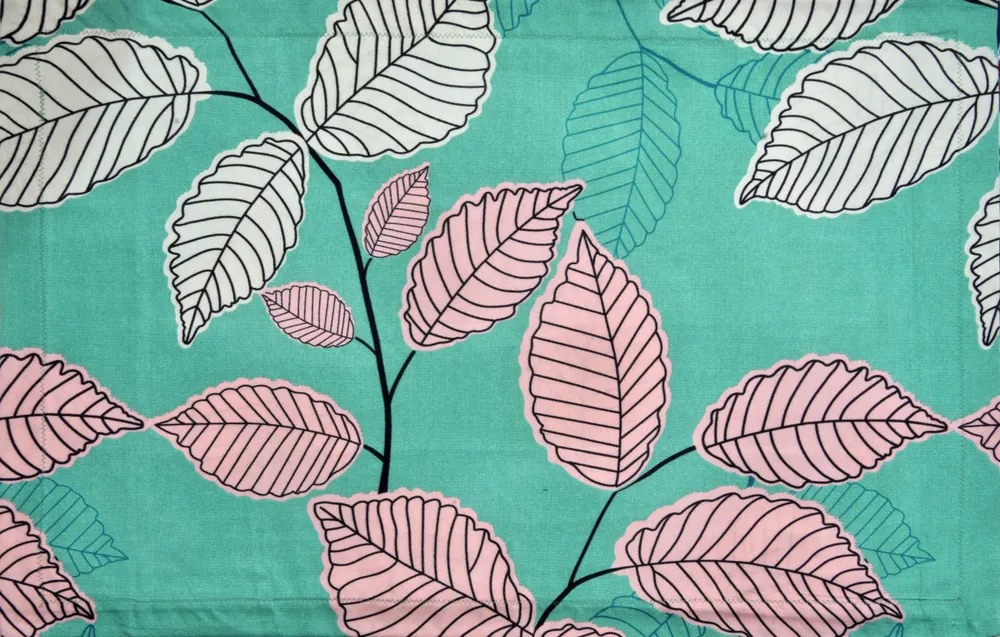 Jaipur Fabric Enchanting Teal Leafy Designer Super Soft Polymix Double Bedsheet
