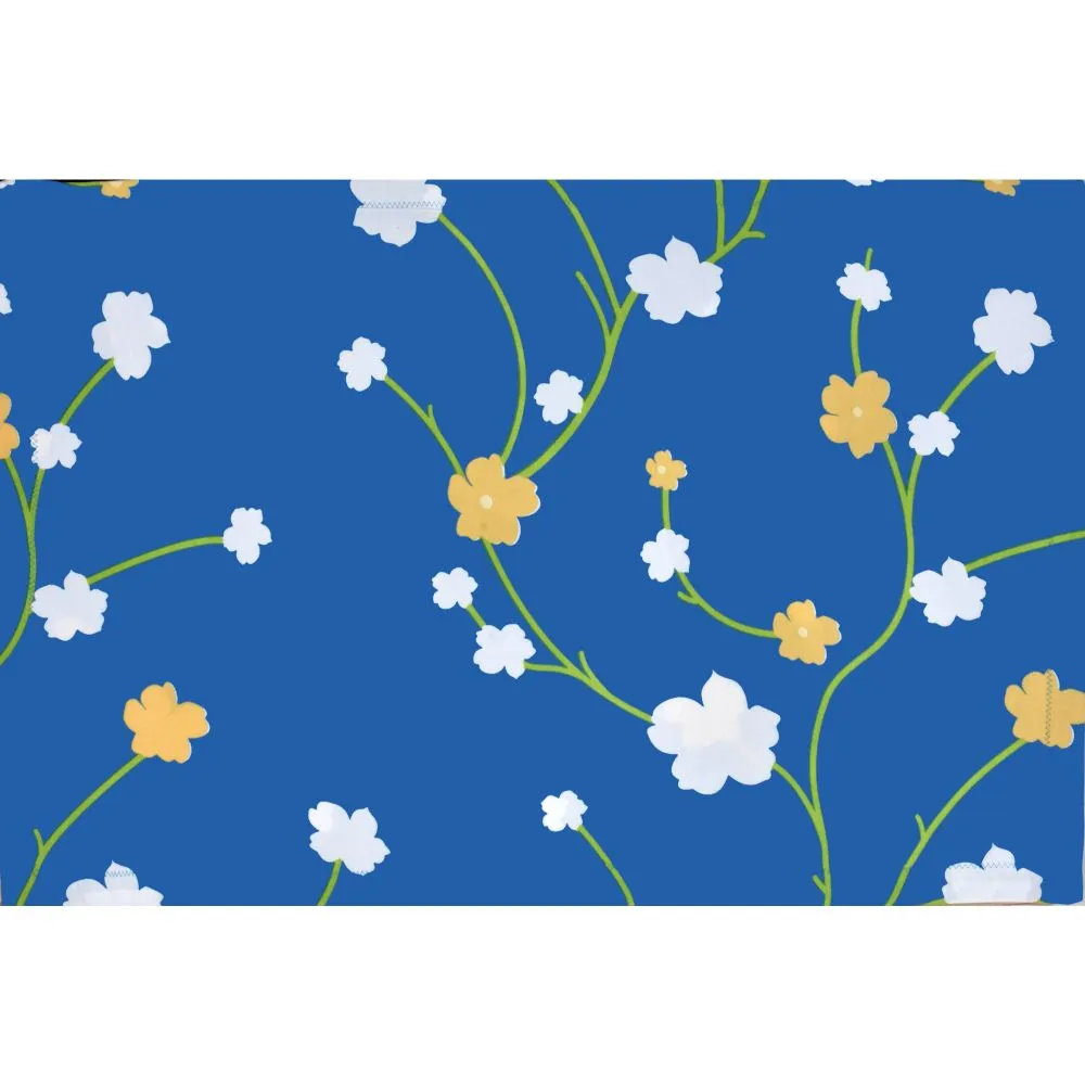 Jaipur Fabric Entangled Floral Sticks Blue Super Soft Double Bedsheet