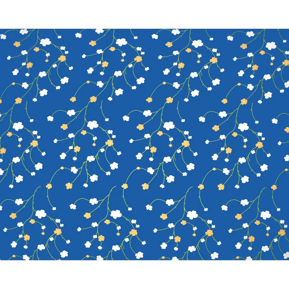 Jaipur Fabric Entangled Floral Sticks Blue Super Soft Double Bedsheet