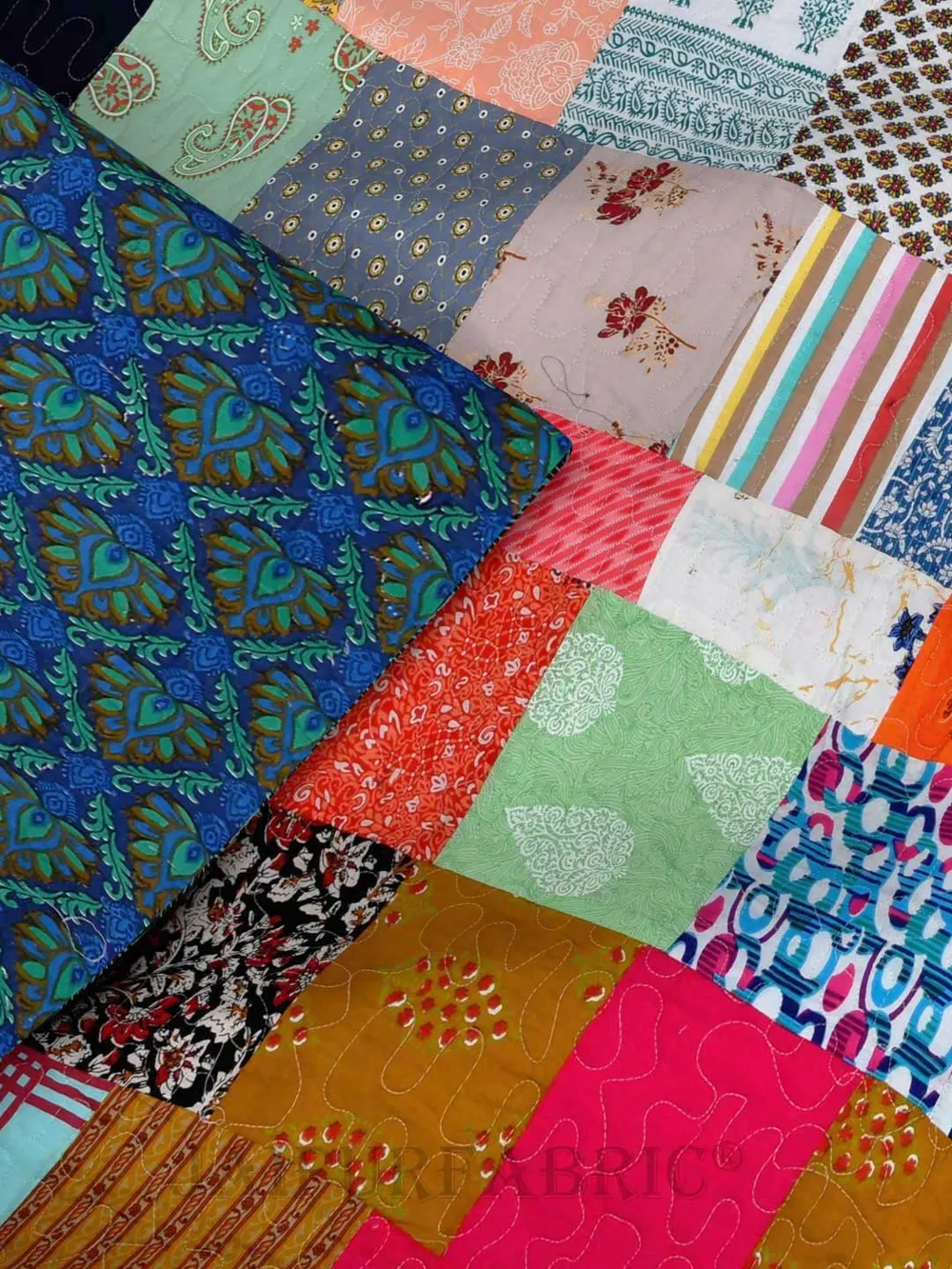 Jaipur Fabric Ethnic Patchwork Soft Designer Multicolor Single Bed Summer Blanket