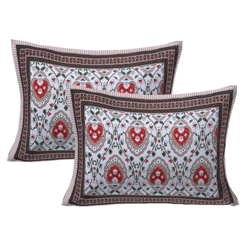 Jaipur Fabric Flickering Bale Cotton Double Bedsheet Pink