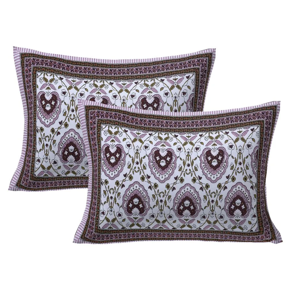 Jaipur Fabric Flickering Bale Cotton Double Bedsheet Pink