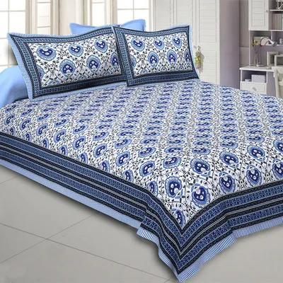 Jaipur Fabric Flickering Bale Cotton Double Bedsheet