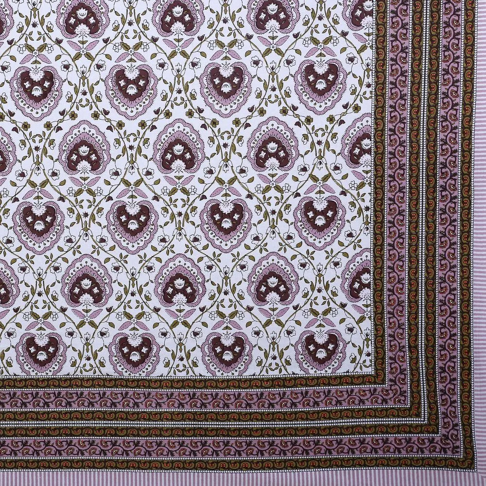 Jaipur Fabric Flickering Bale Cotton Double Bedsheet Pink