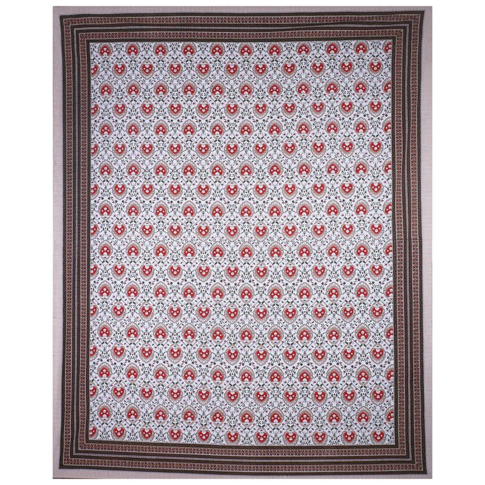 Jaipur Fabric Flickering Bale Cotton Double Bedsheet Pink