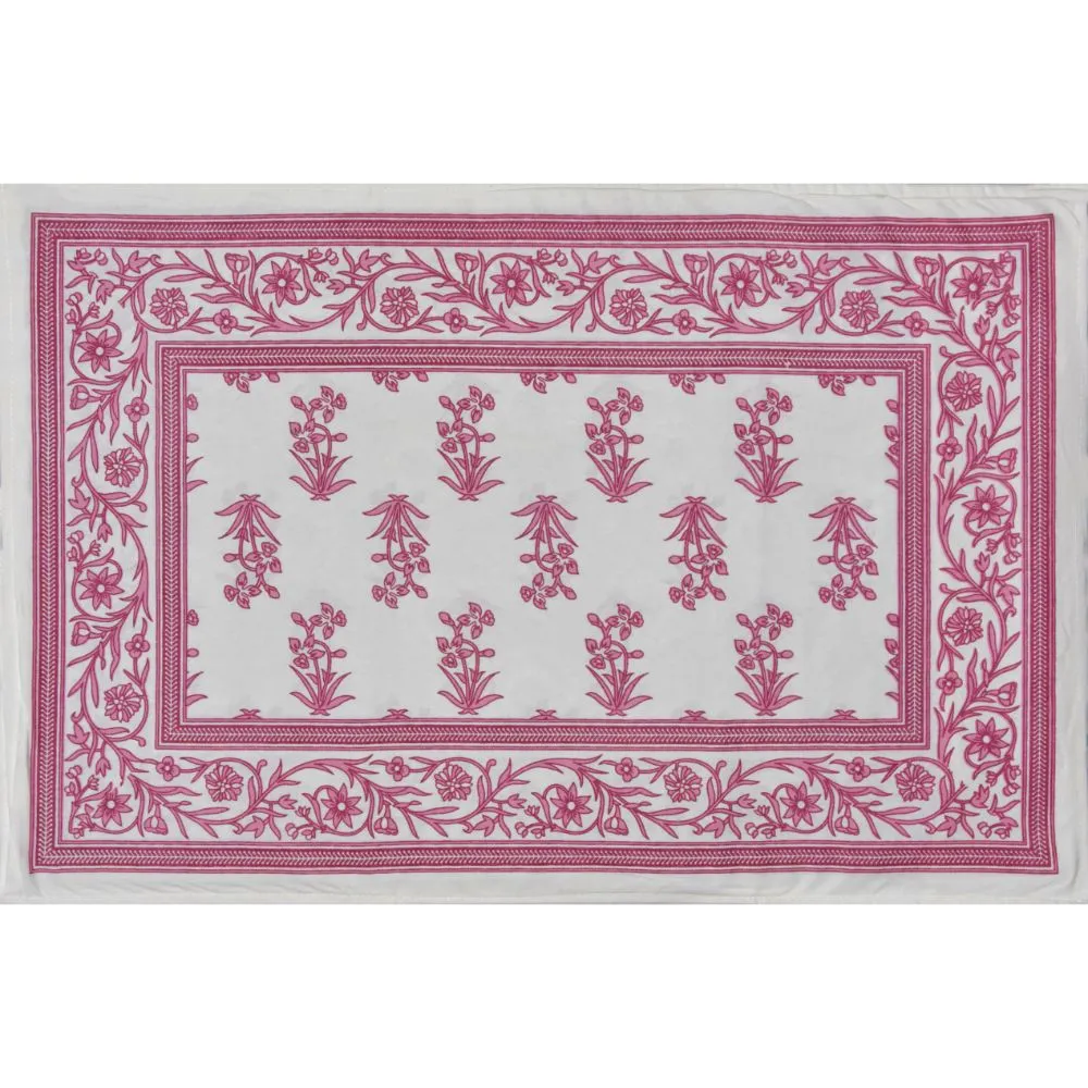 Jaipur Fabric Floral Bliss Cotton Double Bedsheet Blue