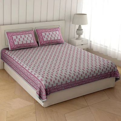 Jaipur Fabric Floral Bliss Cotton Double Bedsheet
