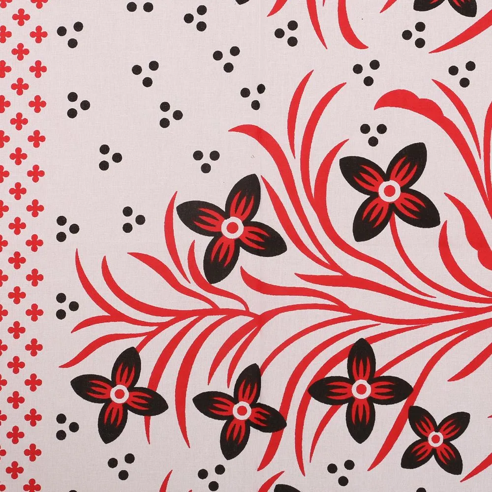 Jaipur Fabric Floral Bordered Super Soft Cotton Single Bedsheet Gray Border