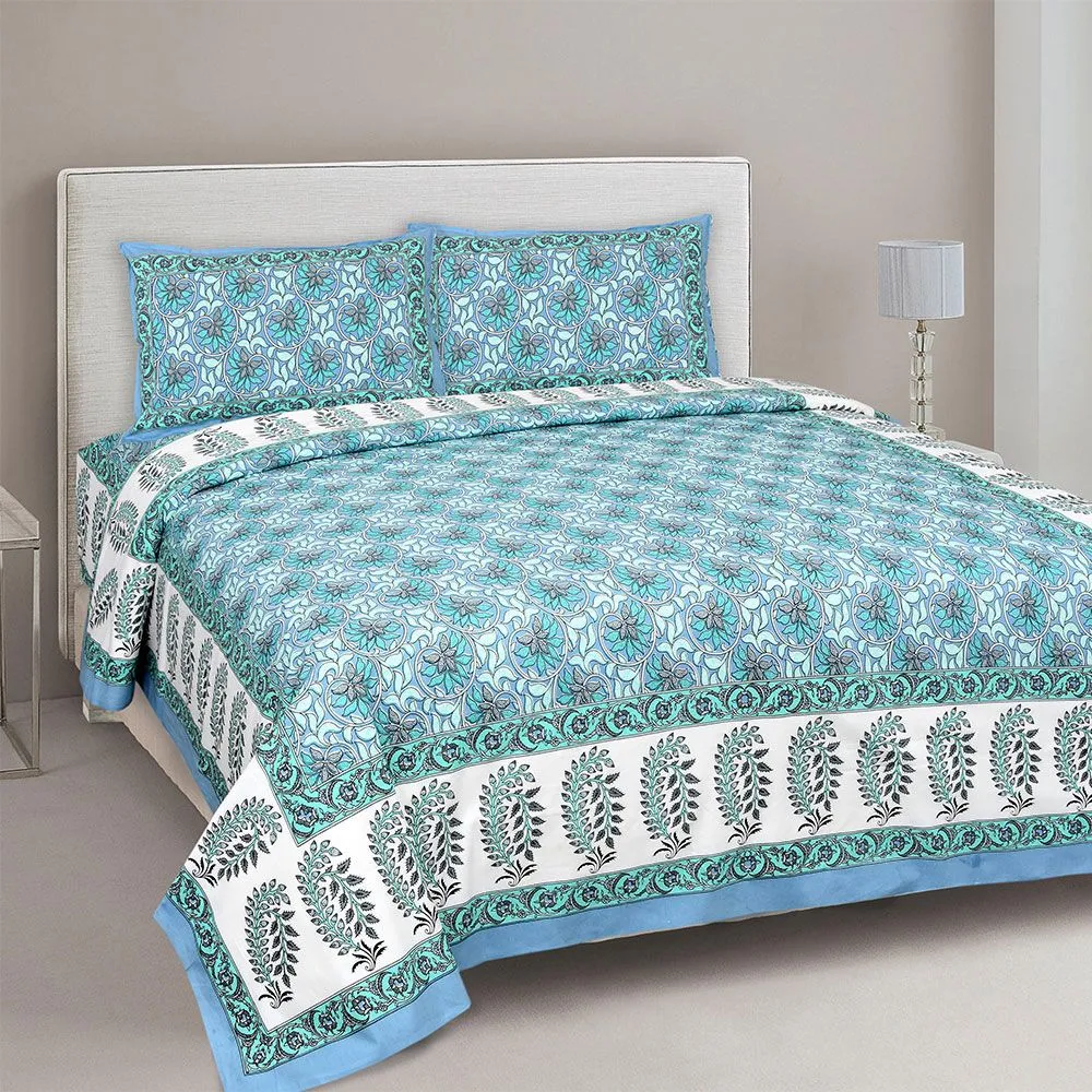 Jaipur Fabric Floral Magic Designer Cotton Double Bedsheet