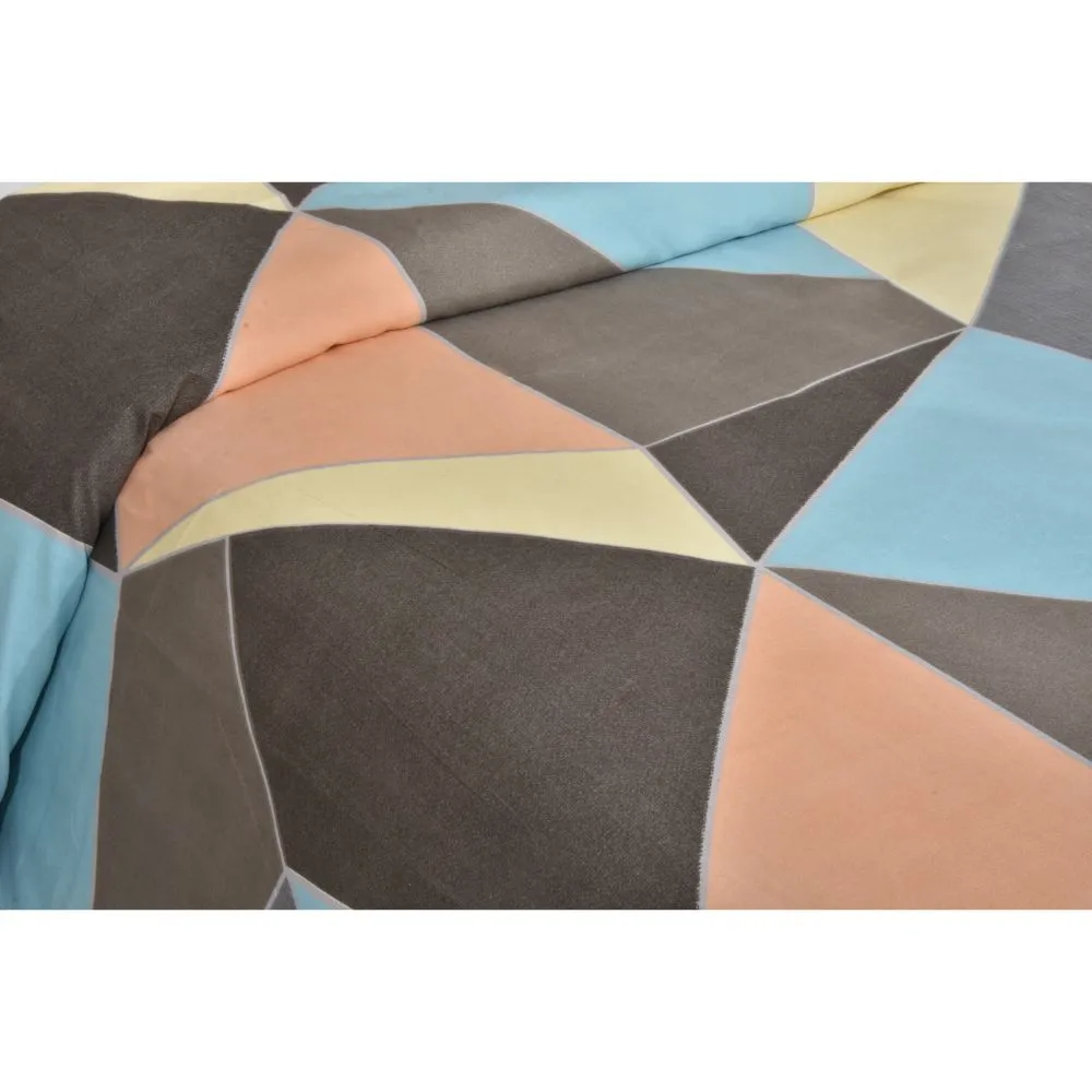 Jaipur Fabric Geometric Designer Shades Of Blue Super Soft Double Bedsheet