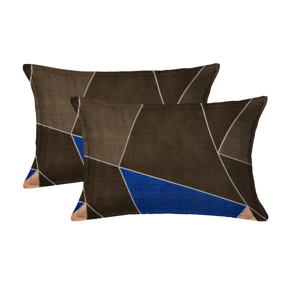 Jaipur Fabric Geometric Designer Shades Of Blue Super Soft Double Bedsheet