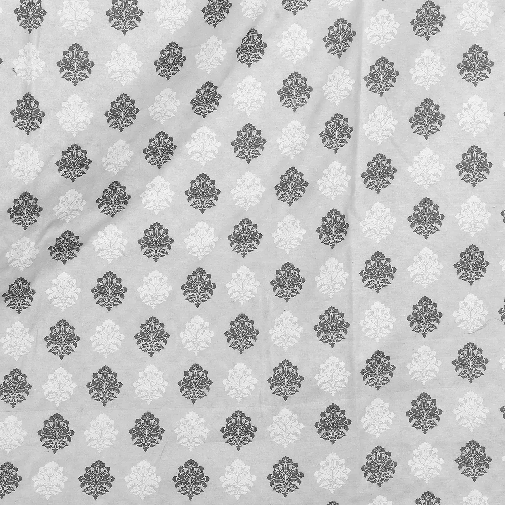 Jaipur Fabric Grey Ethnic Printed Pure Cotton Reversible Double Bed Summer Blanket