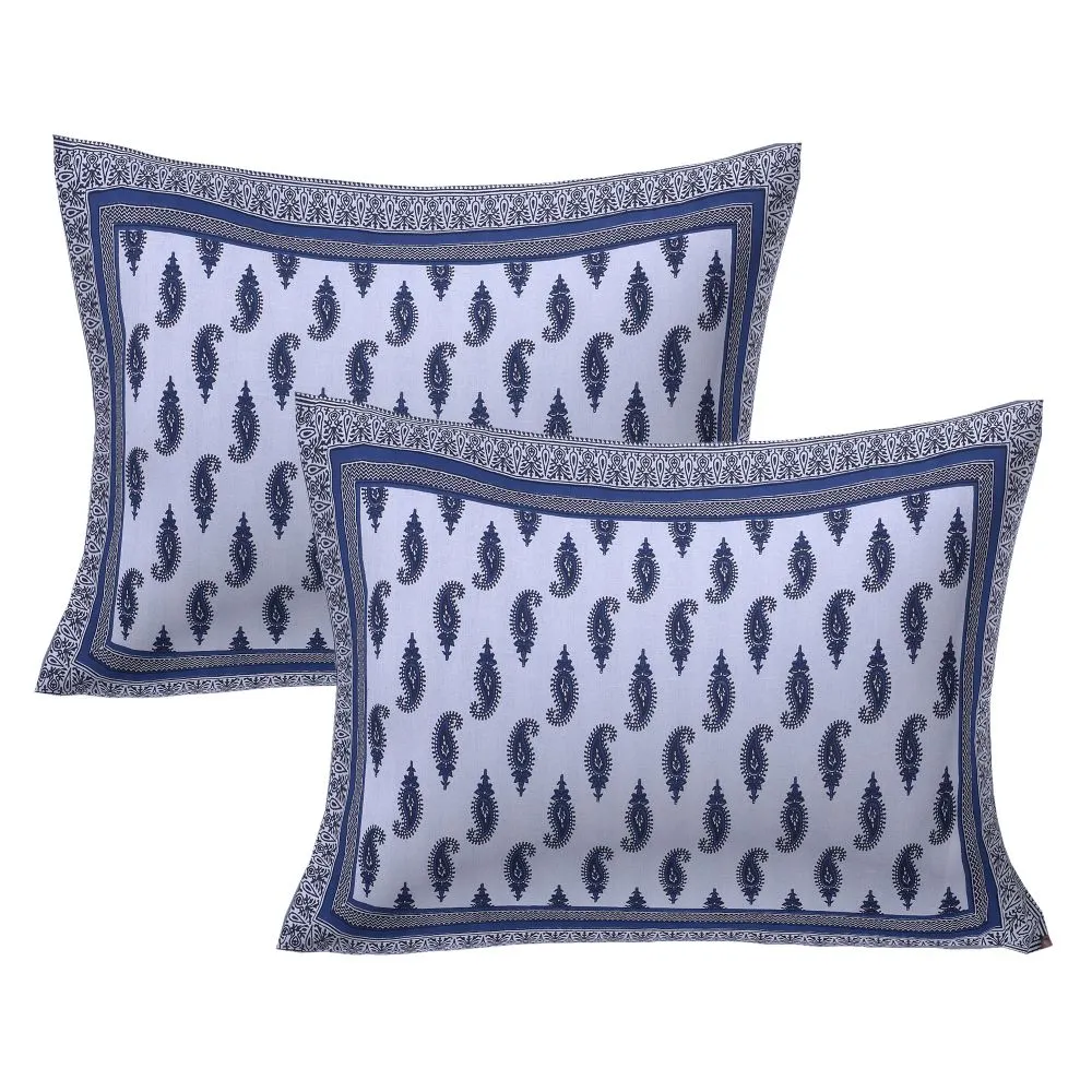 Jaipur Fabric Kacchi Keri Cotton Double Bedsheet Maroon