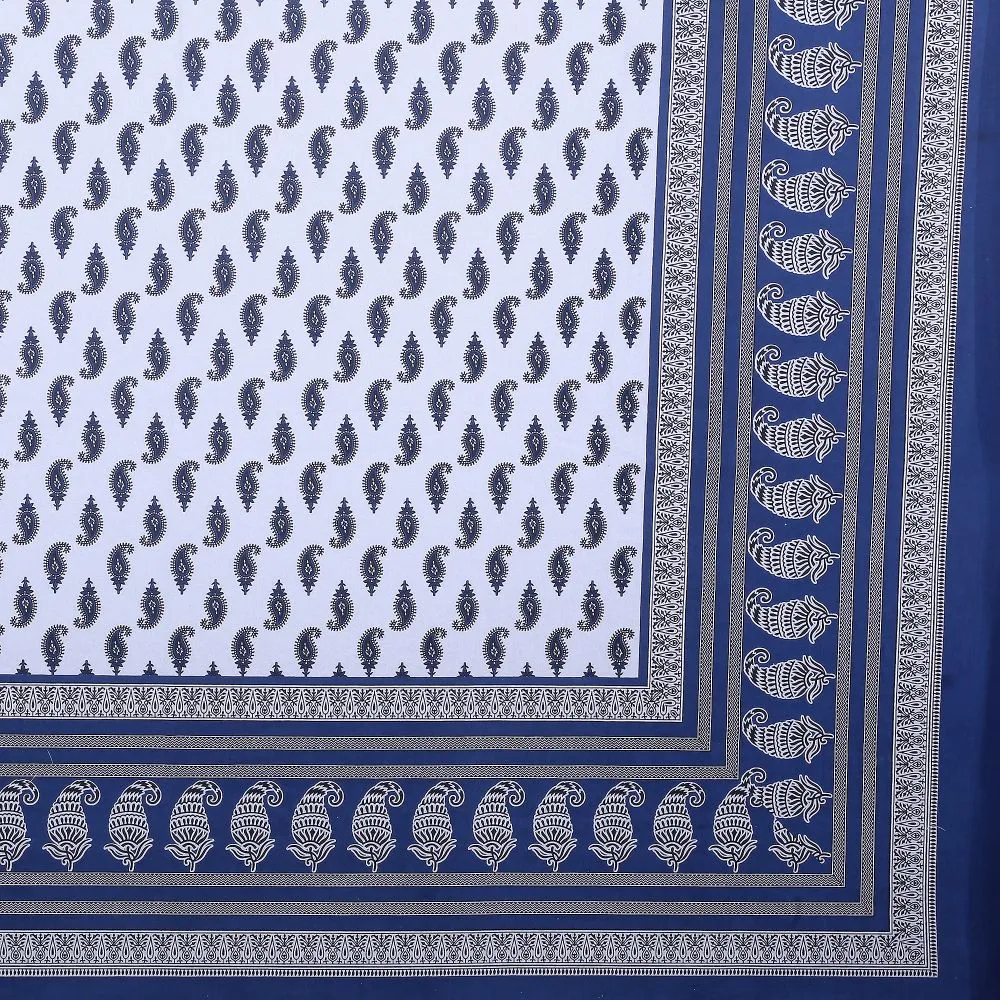 Jaipur Fabric Kacchi Keri Cotton Double Bedsheet Maroon