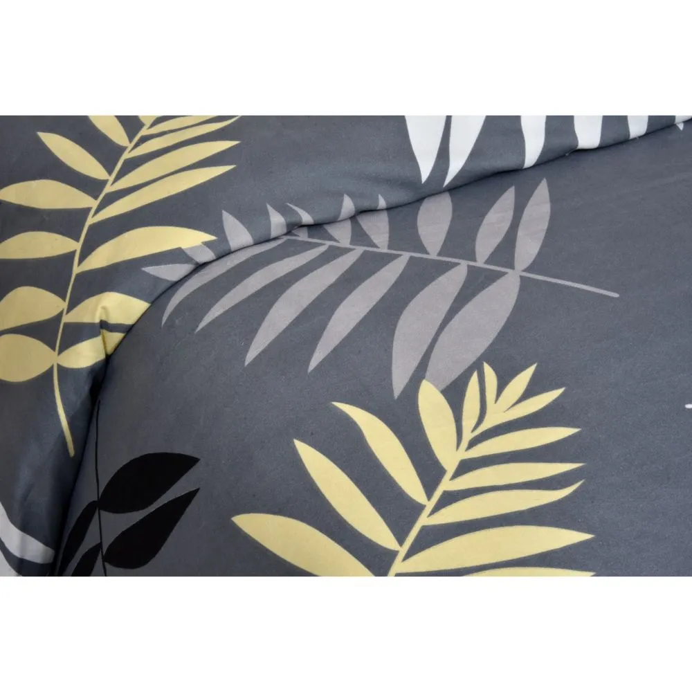 Jaipur Fabric Leaf Designer Bedsheet Dark Printed with 2 Pillow Cover
