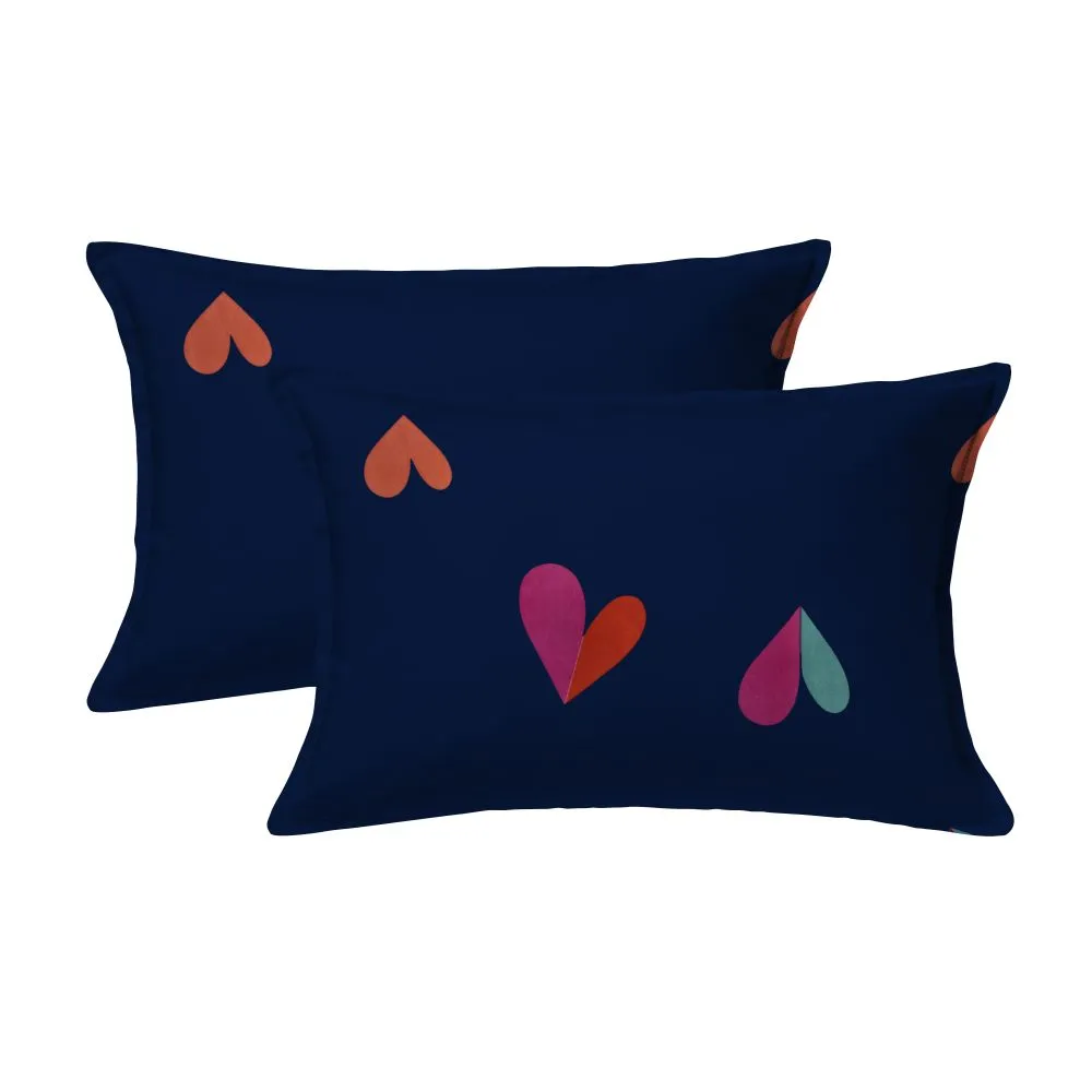 Jaipur Fabric Little Hearts Blue Super Soft Double Bedsheet