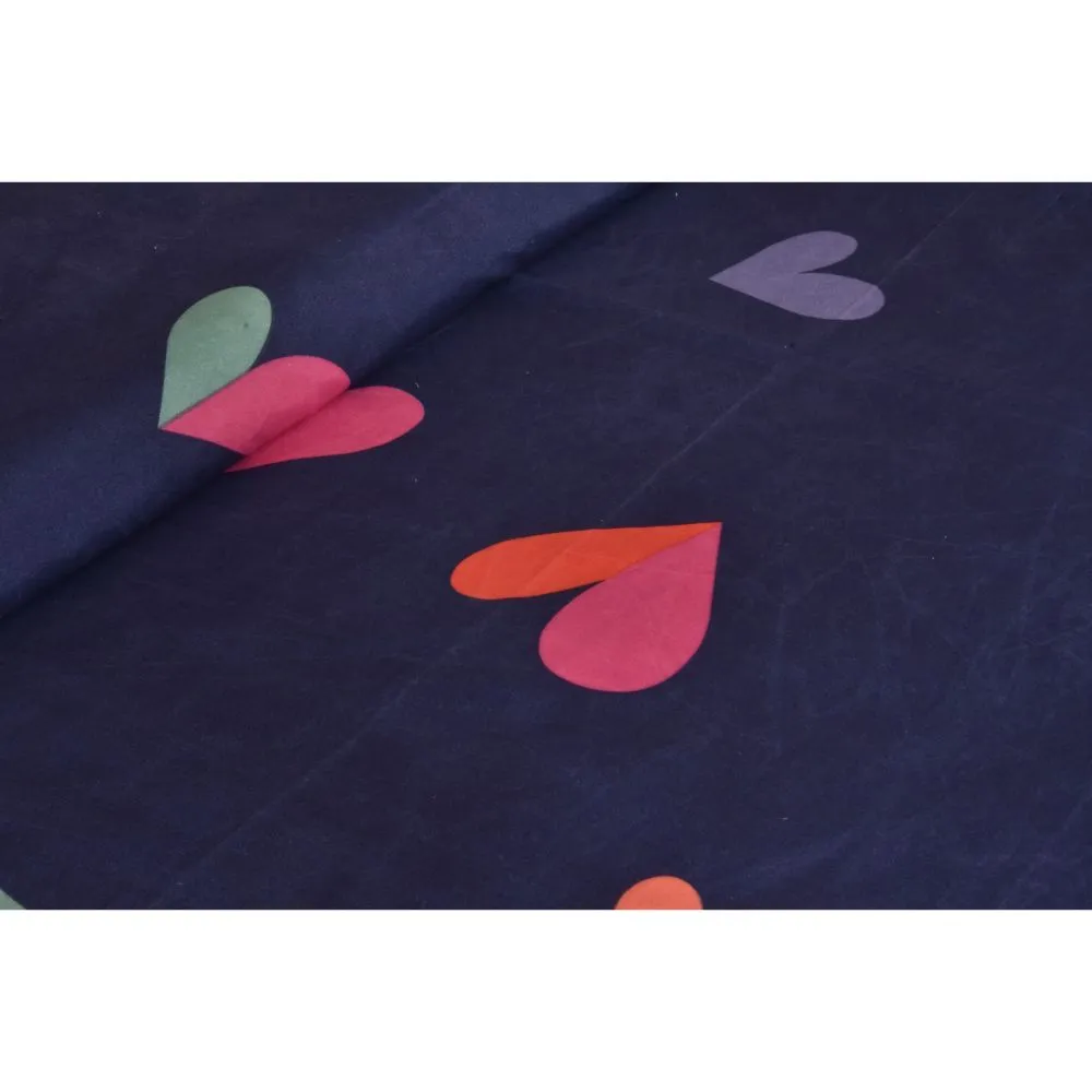 Jaipur Fabric Little Hearts Blue Super Soft Double Bedsheet