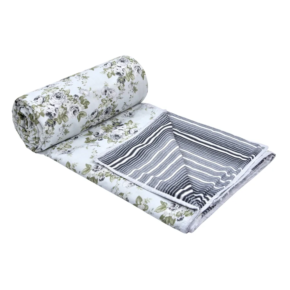 Jaipur Fabric Luxury Olive Cotton Reversible Double Bed Summer Blanket