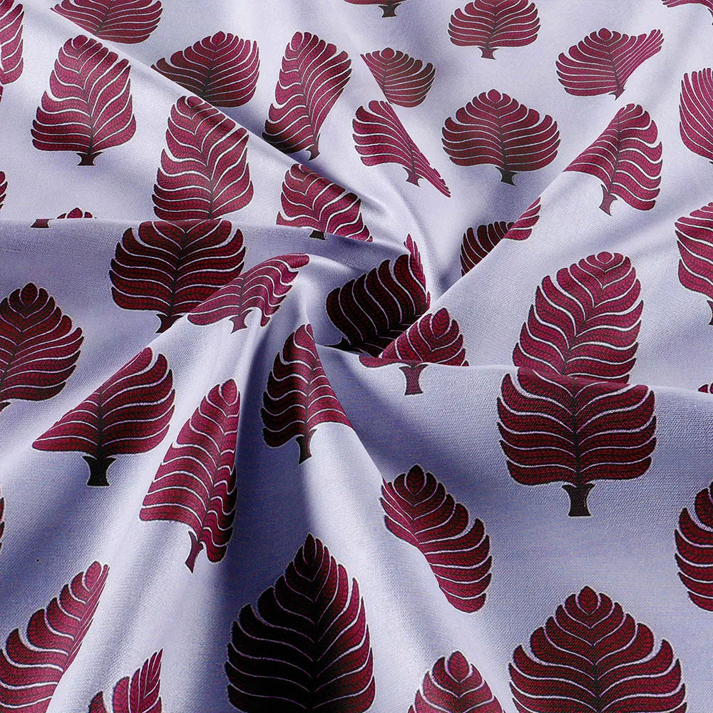 Jaipur Fabric Maroon Pine Leaves Printed Pure Cotton Reversible Double Bed Summer Blanket
