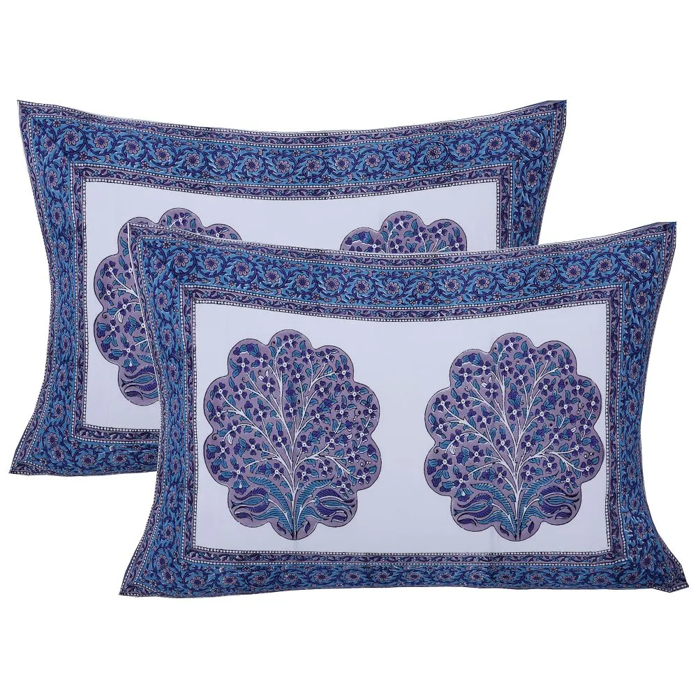 Jaipur Fabric Mesmerizing Mughal Hand Block Print Cotton Double Bedsheet