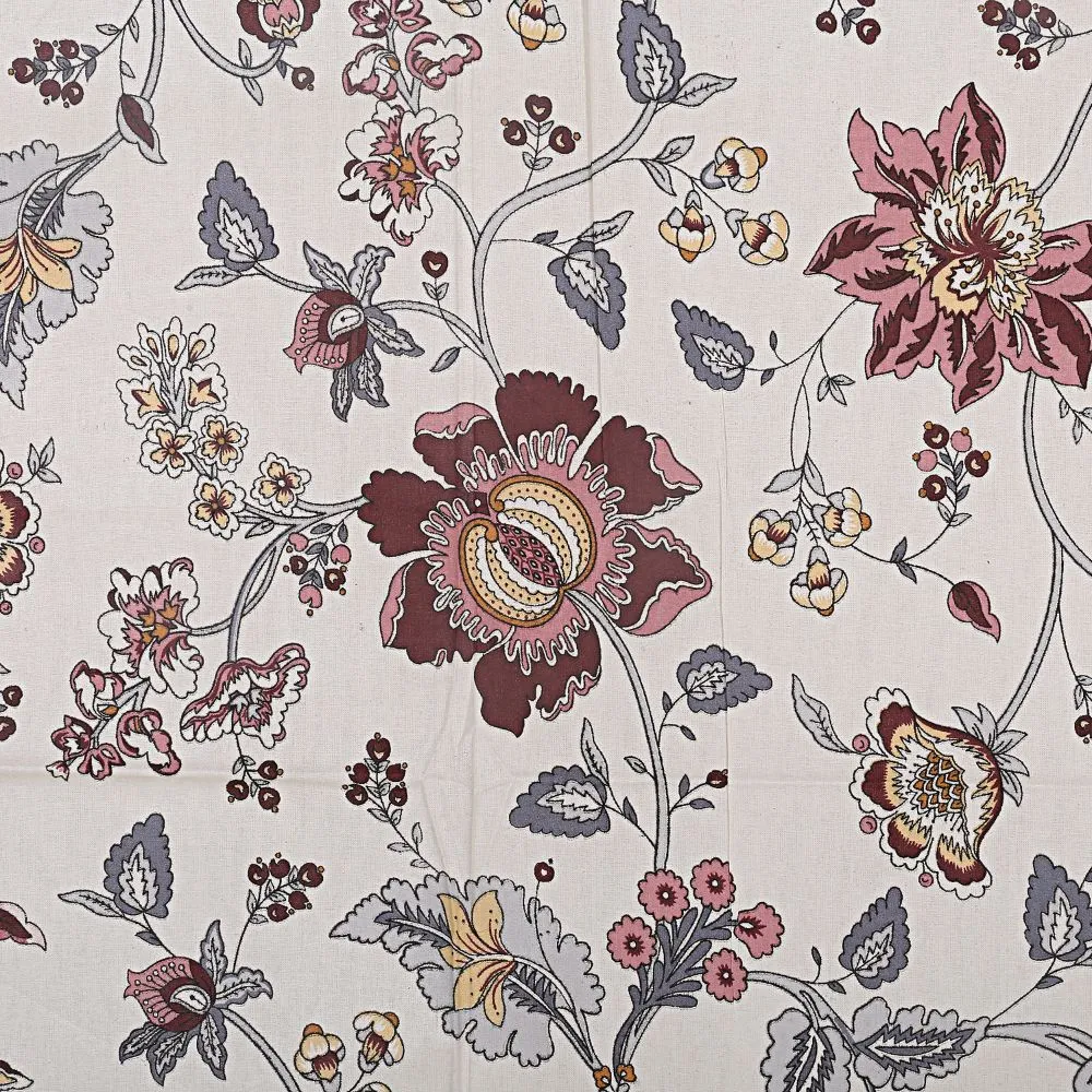 Jaipur Fabric Pink Floral Motif Cotton Single Bedsheet