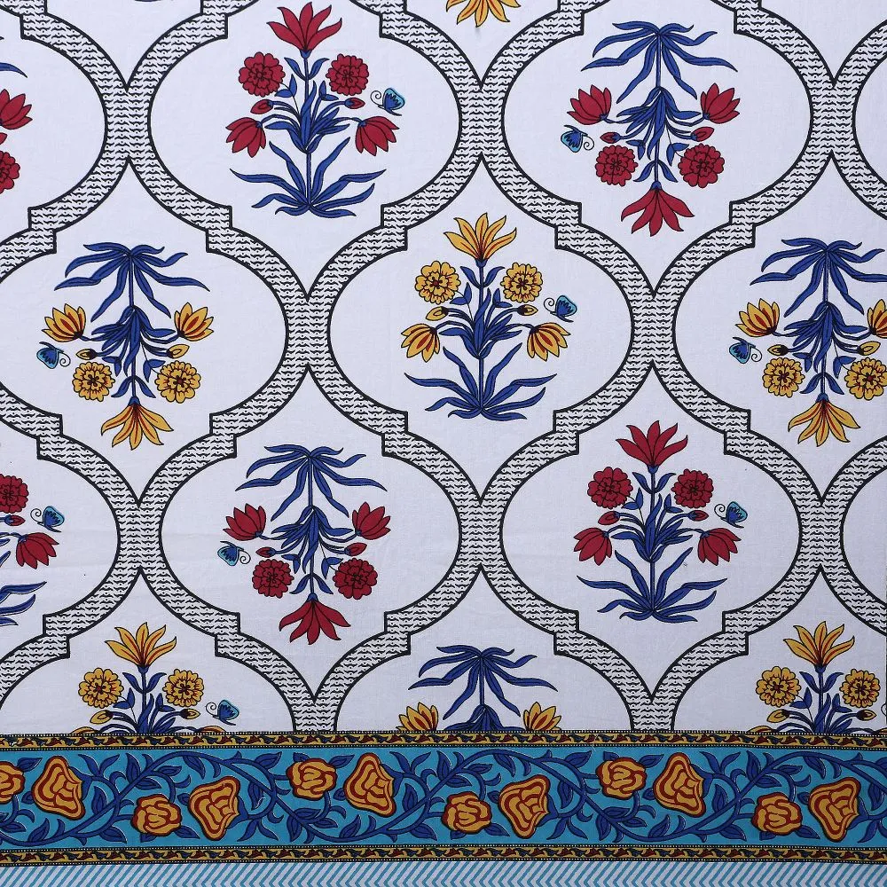 Jaipur Fabric Prime Ethnicity Cotton Double Bedsheet Pink