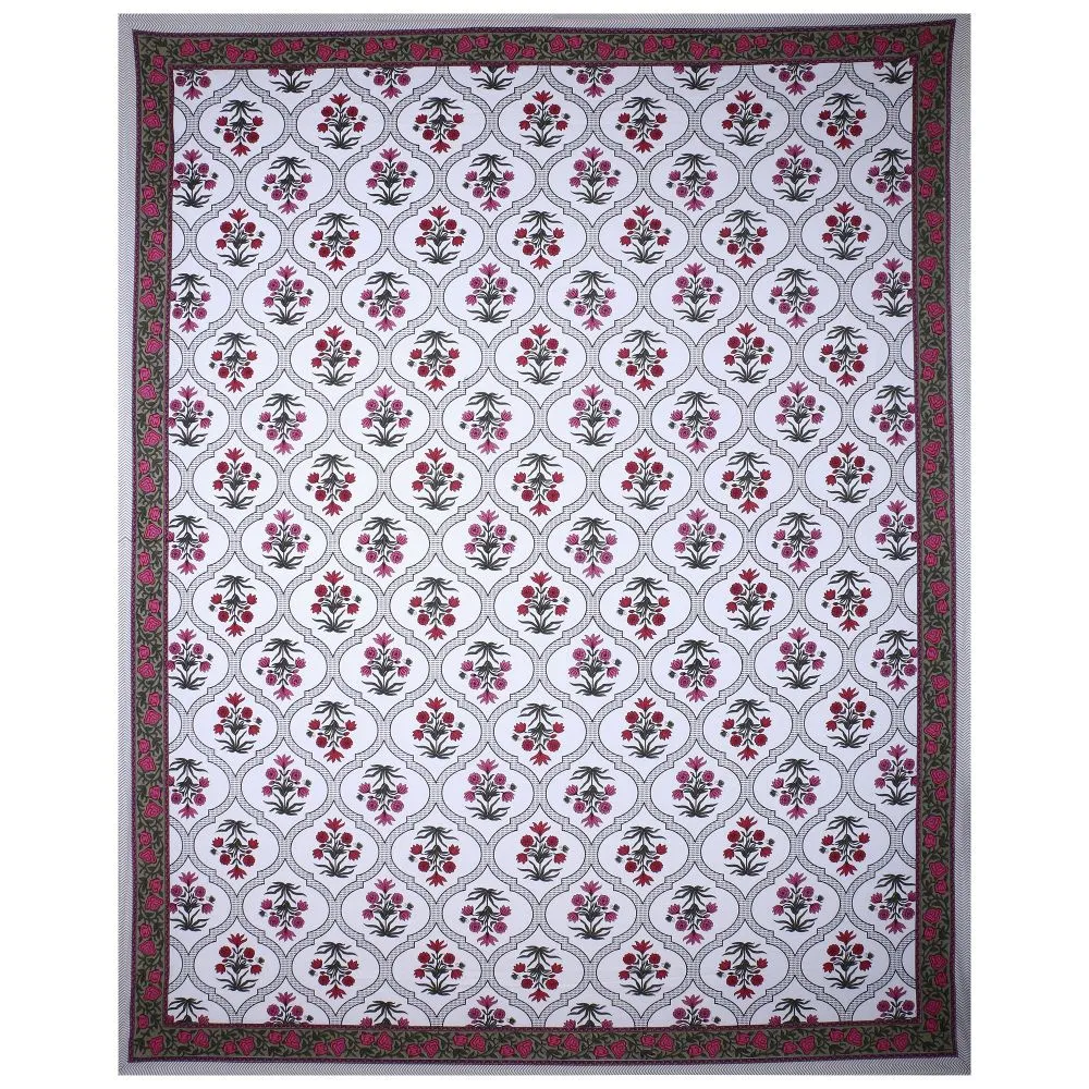 Jaipur Fabric Prime Ethnicity Cotton Double Bedsheet Pink