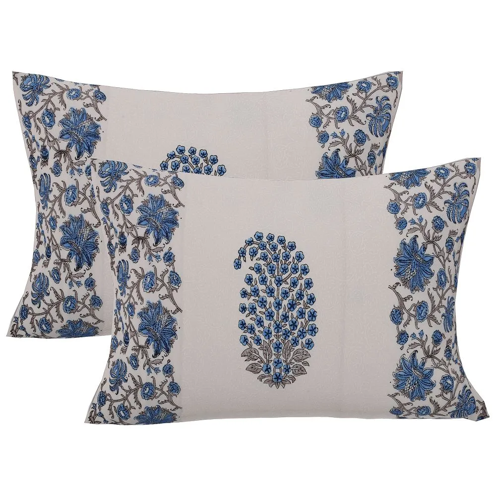 Jaipur Fabric Princely Paisley Hand Block Print Cotton Double Bedsheet