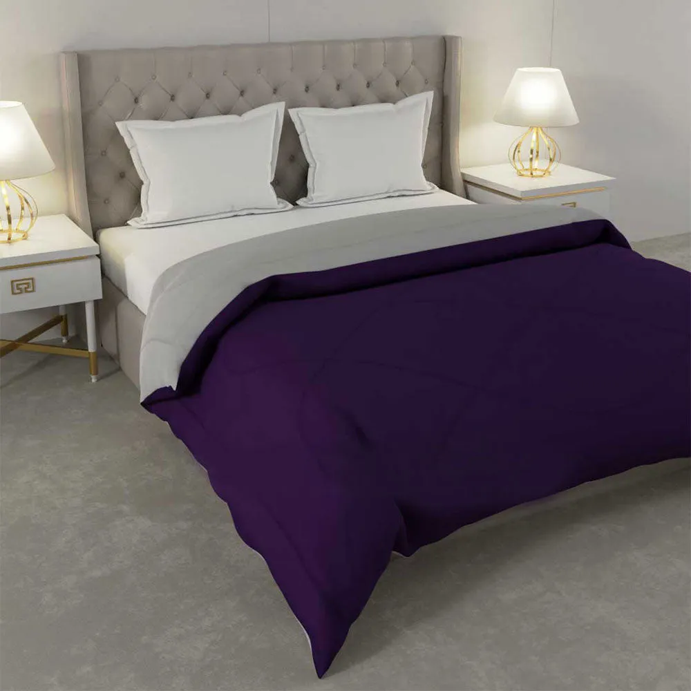 Jaipur Fabric Purple Light Grey Double Bed Comforter
