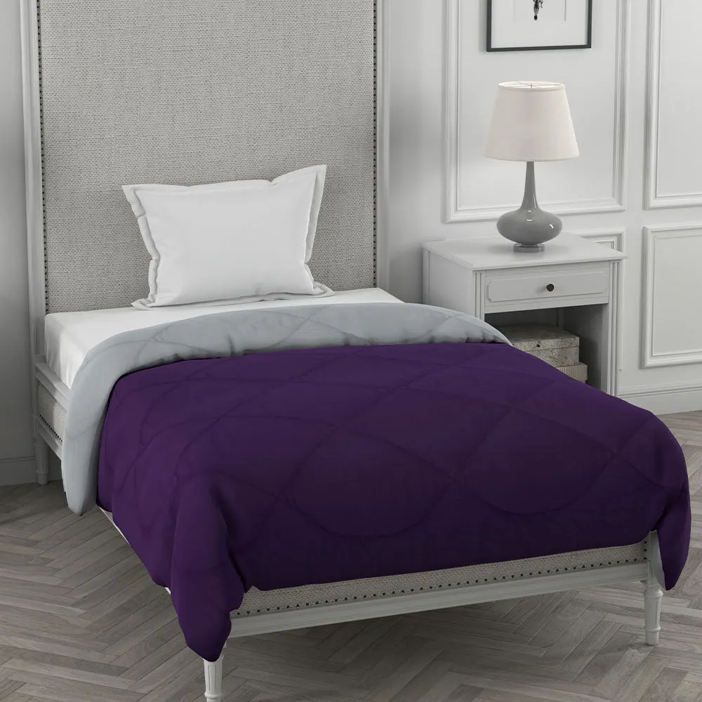 Jaipur Fabric Purple & Light Grey Single Bed Comforter