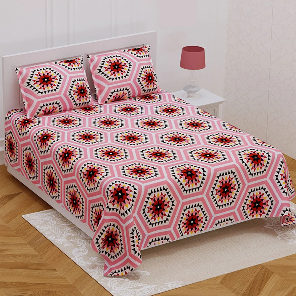 Jaipur Fabric Rangoli Designed Multicolored Design Super-soft Double Bedsheet